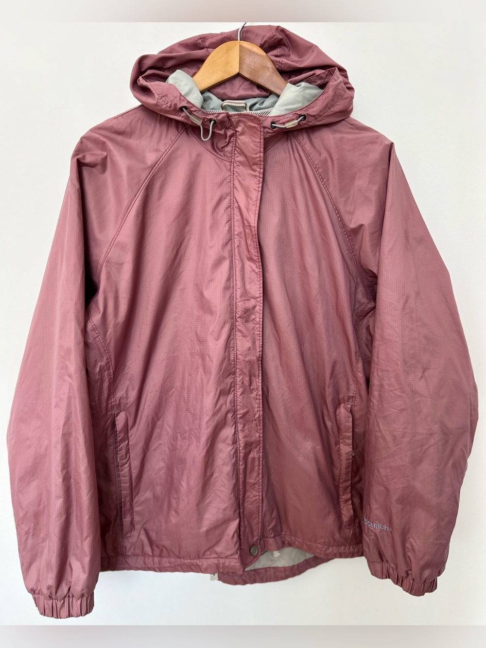 Woolrich Hooded Windbreaker Jacket Pink XL Lightweight Outdoor